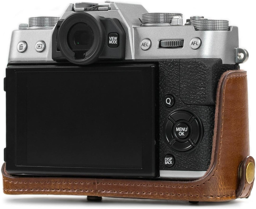 MegaGear MG577 Ever Ready Leder Kameratasche mit Trageriemen kompatibel mit Fujifilm X-T30, X-T20 (1