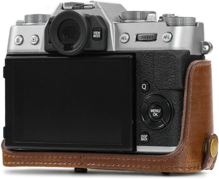 MegaGear MG577 Ever Ready Leder Kameratasche mit Trageriemen kompatibel mit Fujifilm X-T30, X-T20 (1