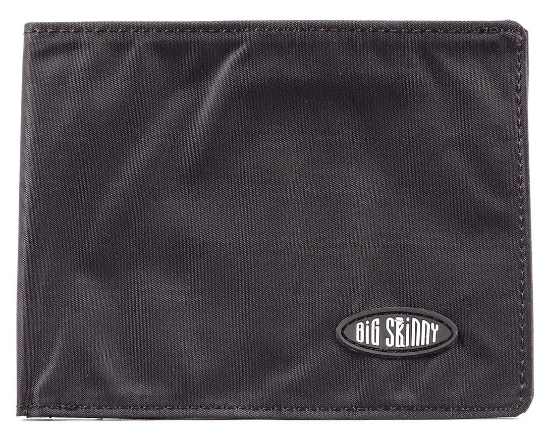 Big Skinny Herren Portemonnaie Super Skinny Bi-Fold Slim Wallet für bis zu 30 Karten Schwarz, Schwar