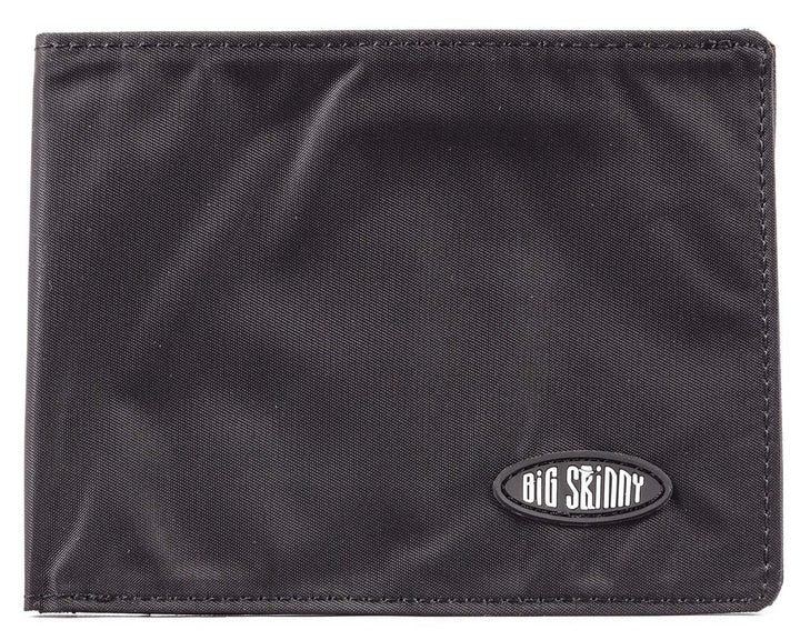 Big Skinny Herren Portemonnaie Super Skinny Bi-Fold Slim Wallet für bis zu 30 Karten Schwarz, Schwar
