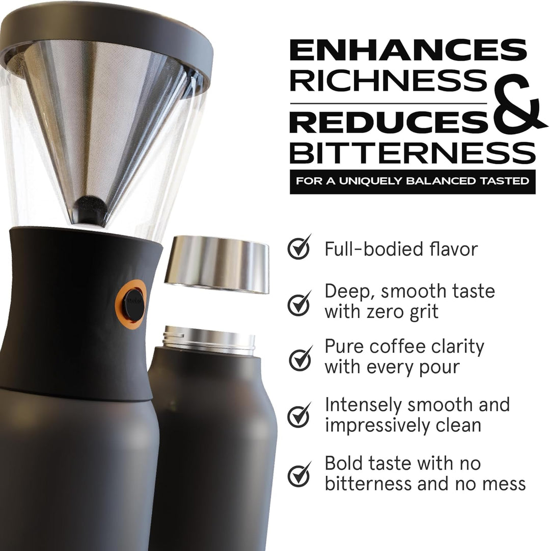 Asobu - Cold Brew Kaffeebereiter | Teebereiter to go mit Sieb schwarz, 50