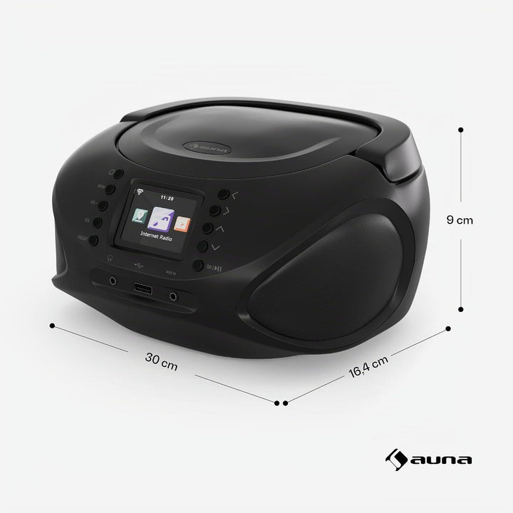 auna Roadie Smart CD-Player Tragbar – Bluetooth-Boombox Mit Dab+/Fm/Internet-Radio, CD/Mp3-Player, 2