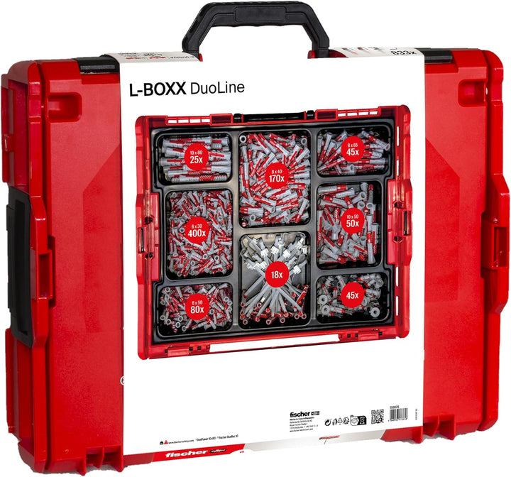 fischer DuoLine in der handlichen L-BOXX, 770 x DuoPower, 45 x DuoBlade und 18 x DuoTec in verschied