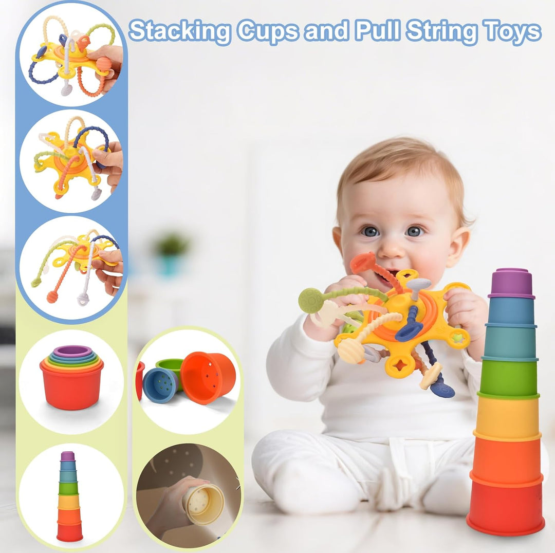 Baby Spielzeug für 6 bis12 Monate,Montessori Spielzeug für ab 1 Jahre,Sensorisches Baby Toys 6 in 1
