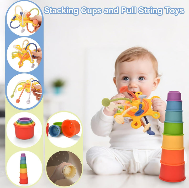 Baby Spielzeug für 6 bis12 Monate,Montessori Spielzeug für ab 1 Jahre,Sensorisches Baby Toys 6 in 1