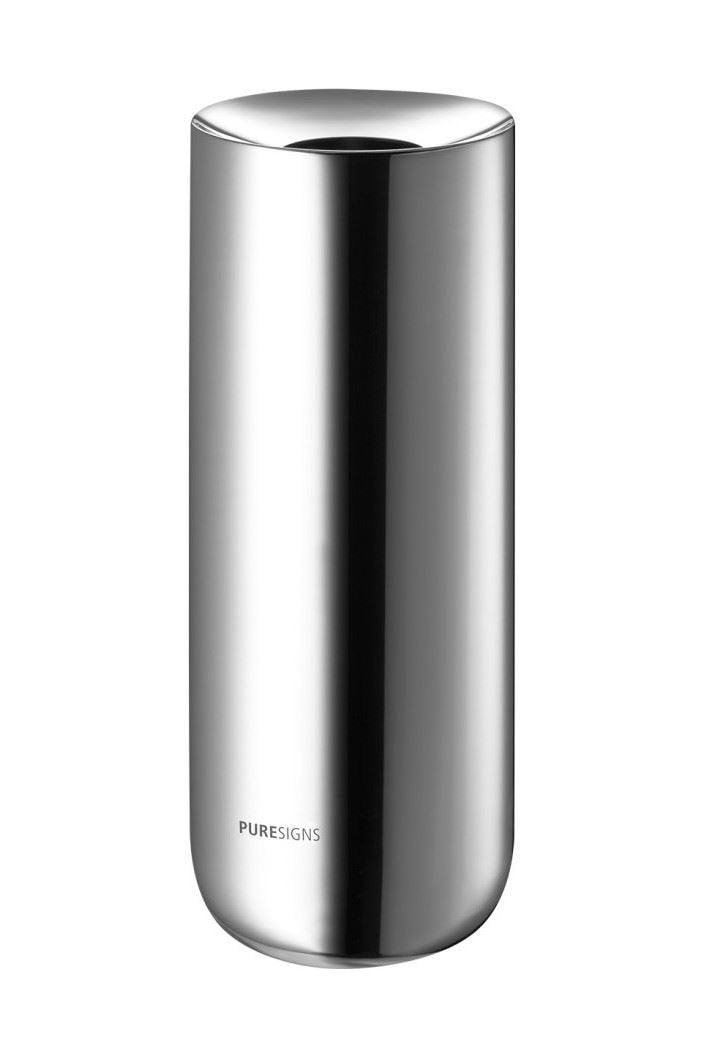 Puresigns BREEZE Vase 19,80cm Edelstahl Poliert Silber Kleine Vasen für Tischdeko 198mm, 198mm