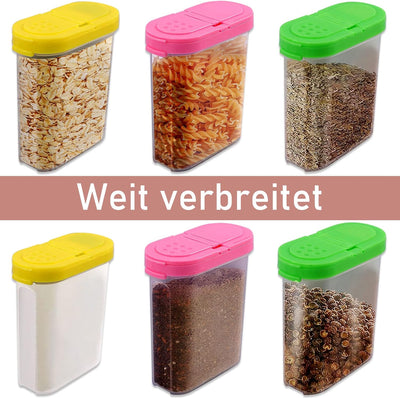 Aosmeol 6 Stück Schüttdosen,250ml Streudosen,Gewürzboxen Aufbewahrungsboxen mit praktischen Streuer,