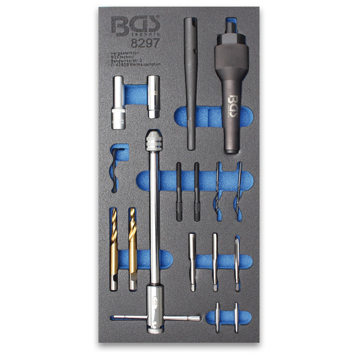 BGS 8297 | Werkstattwageneinlage 1/3: Glühkerzen-Ausbau- und Gewinde-Reparatur-Satz | M8, M10 | 17-t