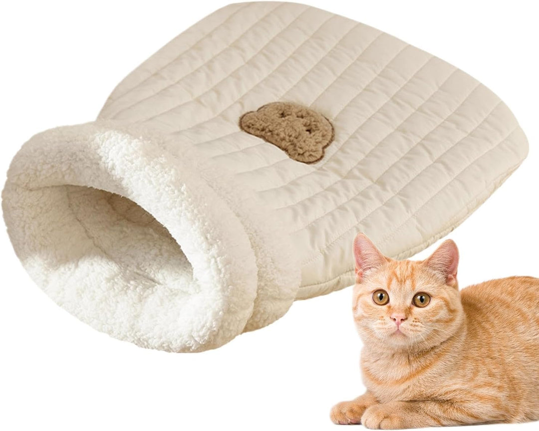 Katzenschlafsack, Schlafsack Für Katzen, Halbgeschlossenes Haustierschlafbett, Katzenbetthöhle Aus L