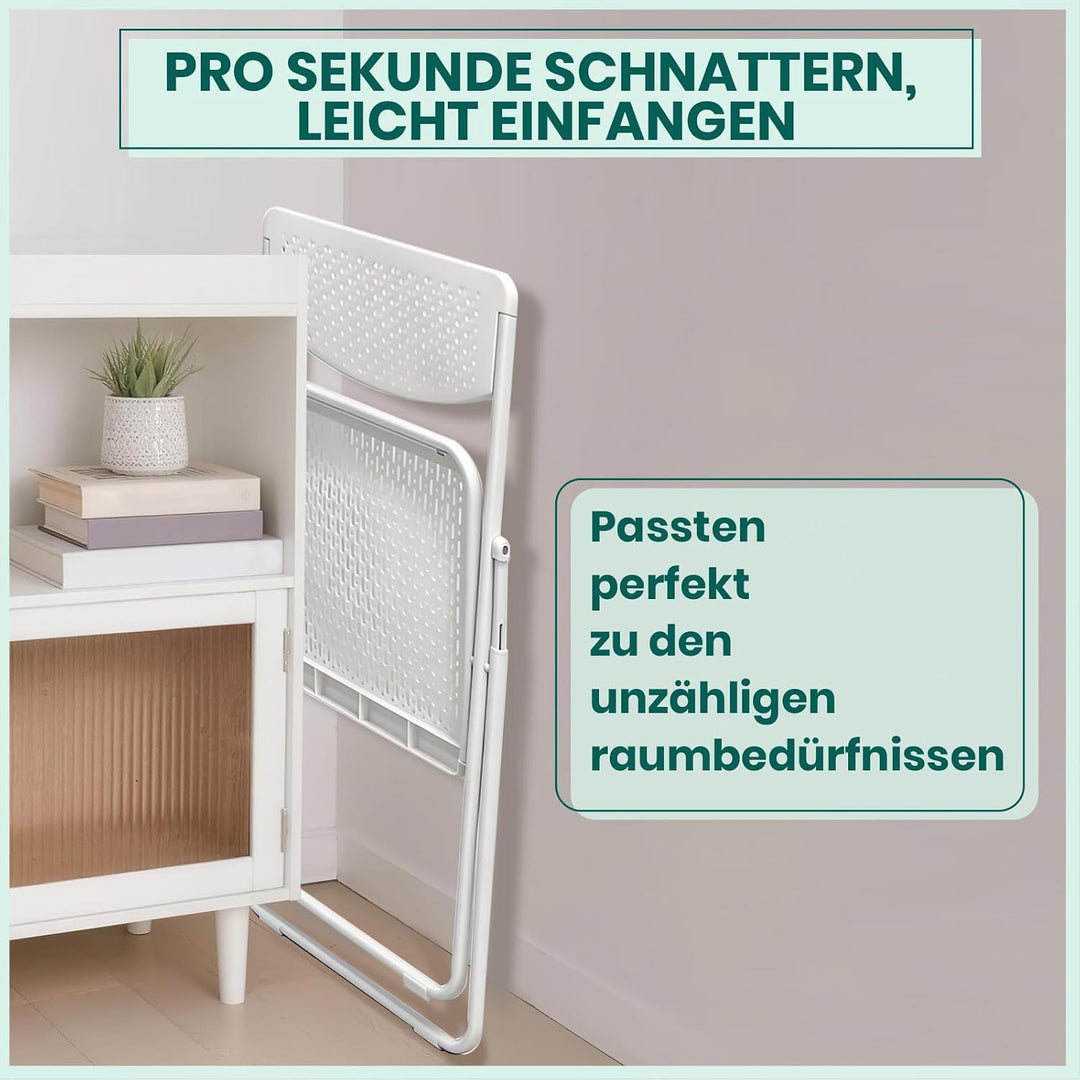 Ultraleichter Ultradünner Klappstuhl 4er Set, Tragbarer Atmungsaktiver Faltstuhl Mit Perforierter Si