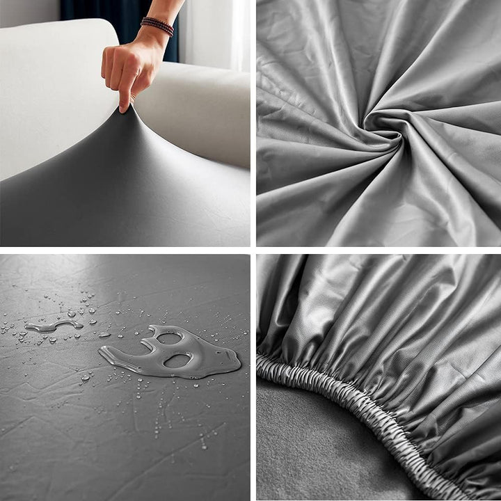 Stuhlhussen 6er/4er PU Leder Stuhlbezug wasserdichte Stretch Esszimmer Stuhlüberzug Stretch Stuhl Hu