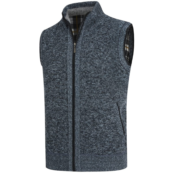 YOUTHUP Herren Weste Fleece Fütterung Winter Frühling Strickjacke Ärmellose Fleecejacke Stehkragen S