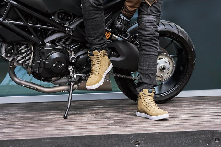 SHIMA SX-2 EVO Motorradschuhe für Herren - Atmungsaktiv, Verstärkte Leder Biker Motorradstiefel Männ
