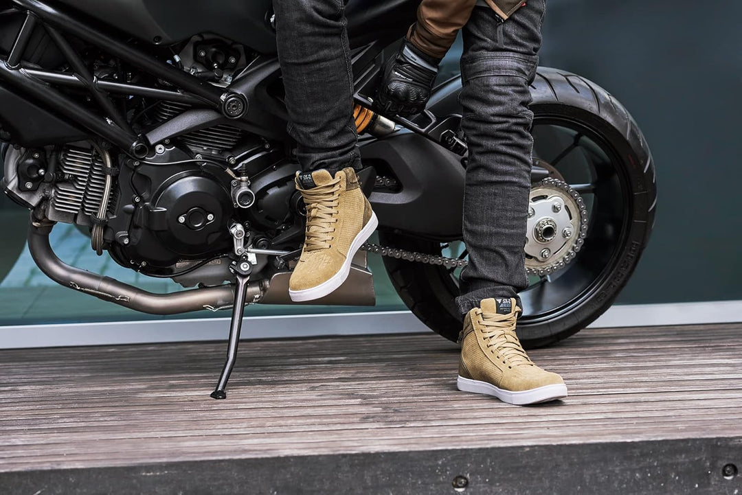 SHIMA SX-2 EVO Motorradschuhe für Herren - Atmungsaktiv, Verstärkte Leder Biker Motorradstiefel Männ