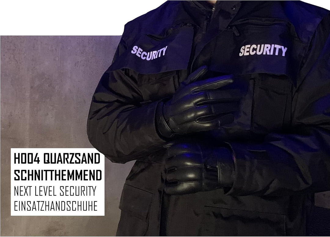 TacFirst SECURITY Quarzhandschuhe H004, schnitthemmende Quarz-Sand echtleder Security Handschuhe 5XL