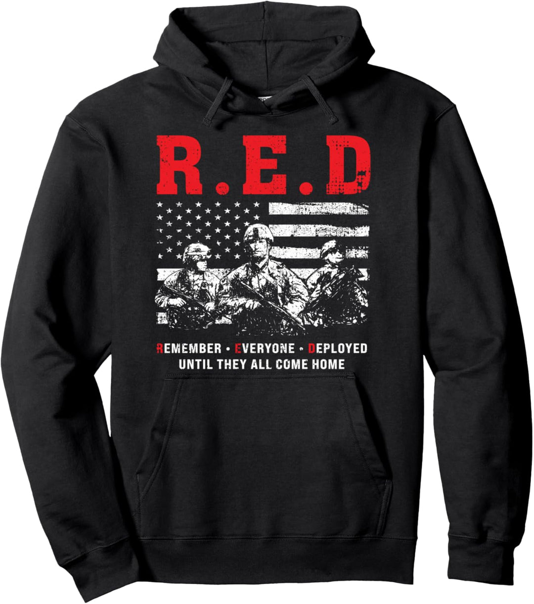 Red Remember Everyone Deployed Red Friday Amerikanische Flagge Pullover Hoodie
