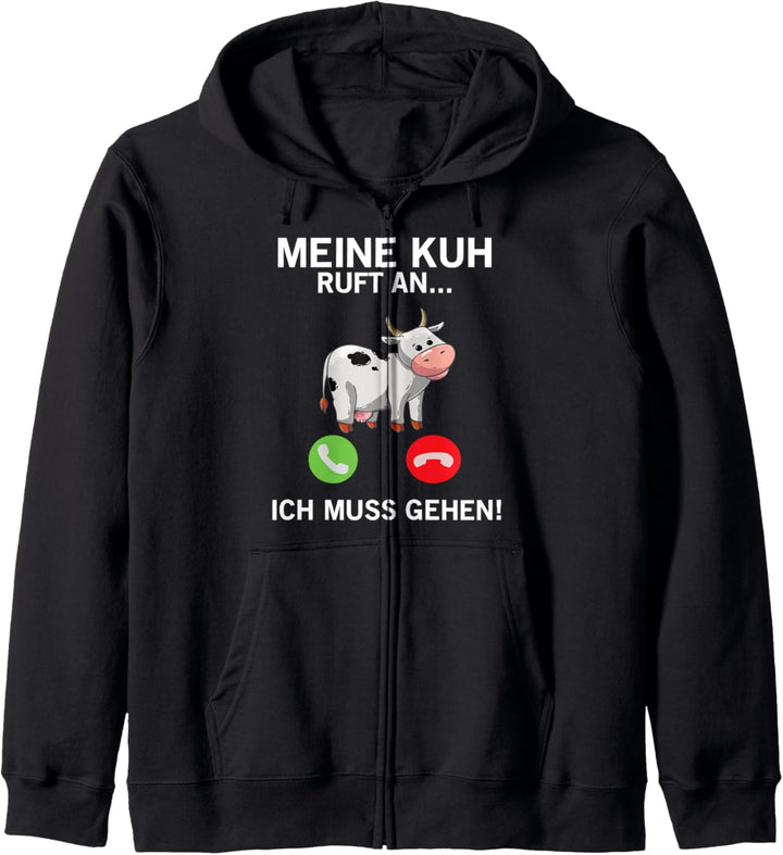 Kuh ruft an ich muss gehen! Kapuzenjacke