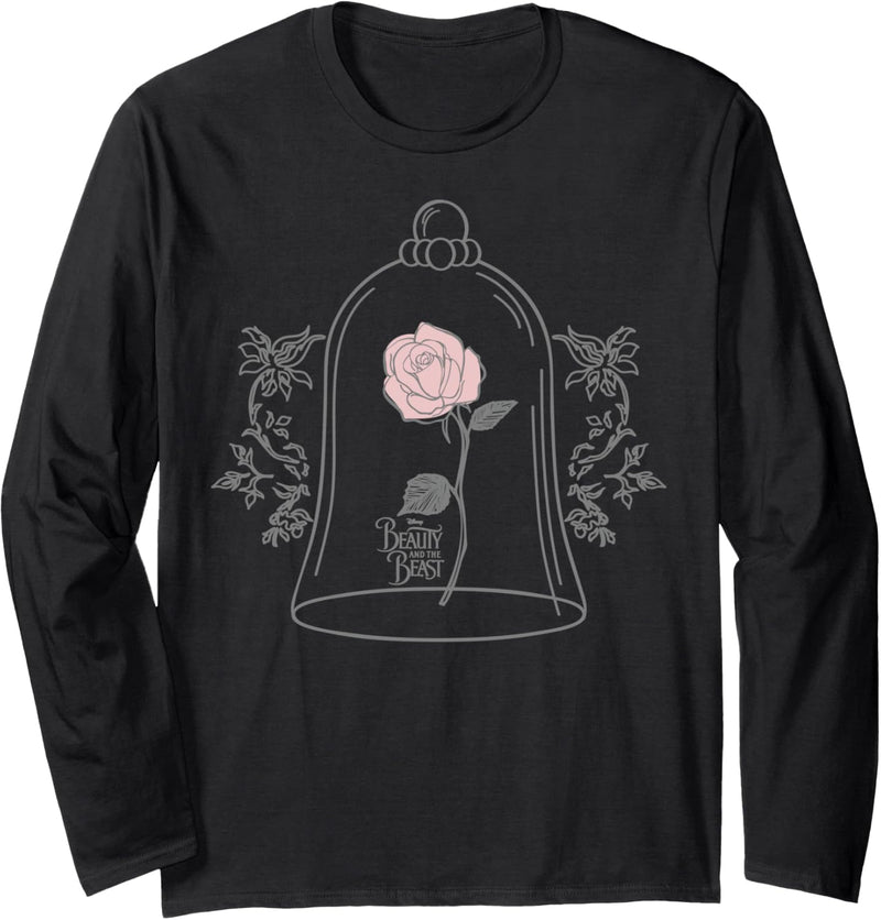 Disney Beauty And The Beast Rose In Glass Jar Langarmshirt