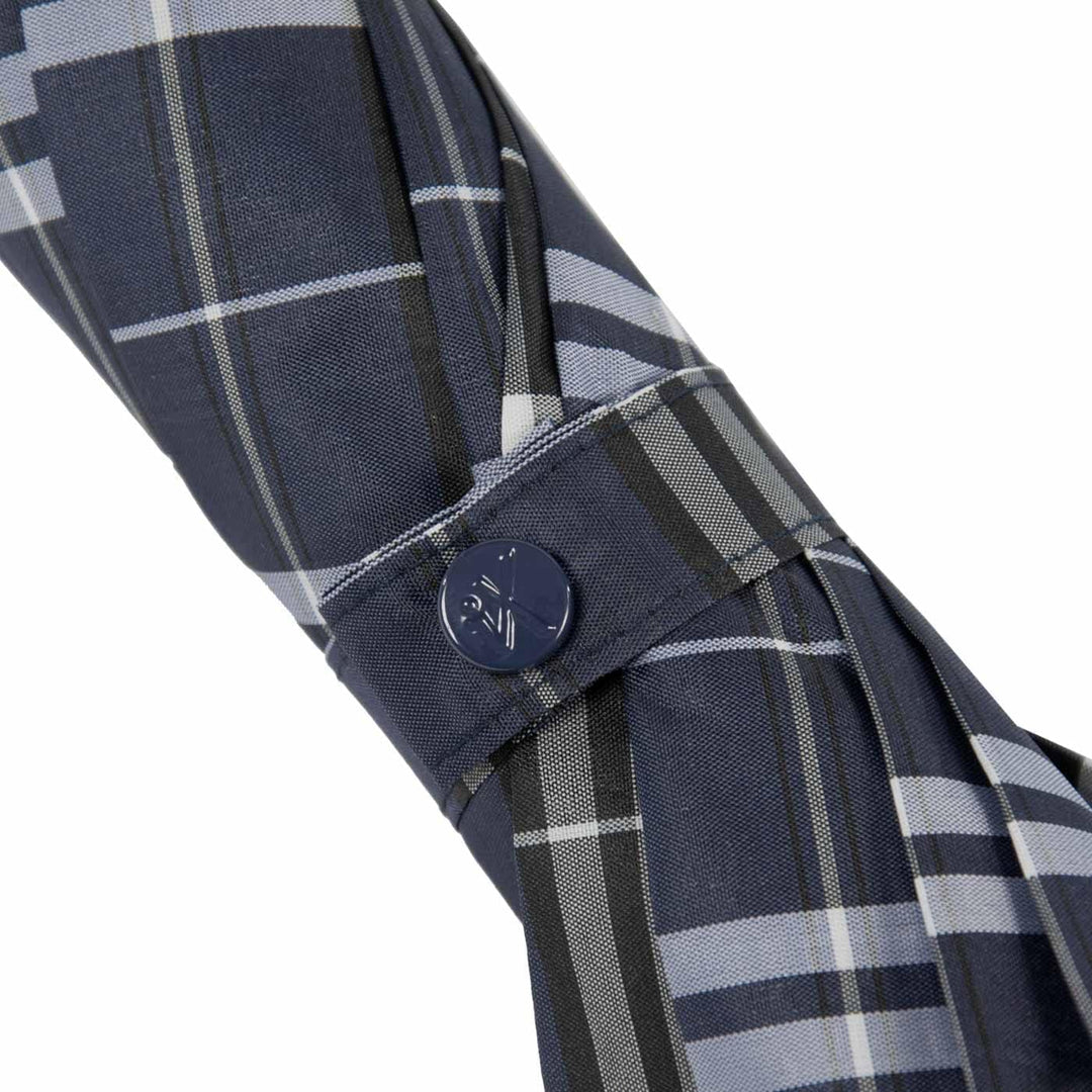 iX-brella Stützschirm höhenverstellbar mit Holzgriff - Karo blau, Karo Blau