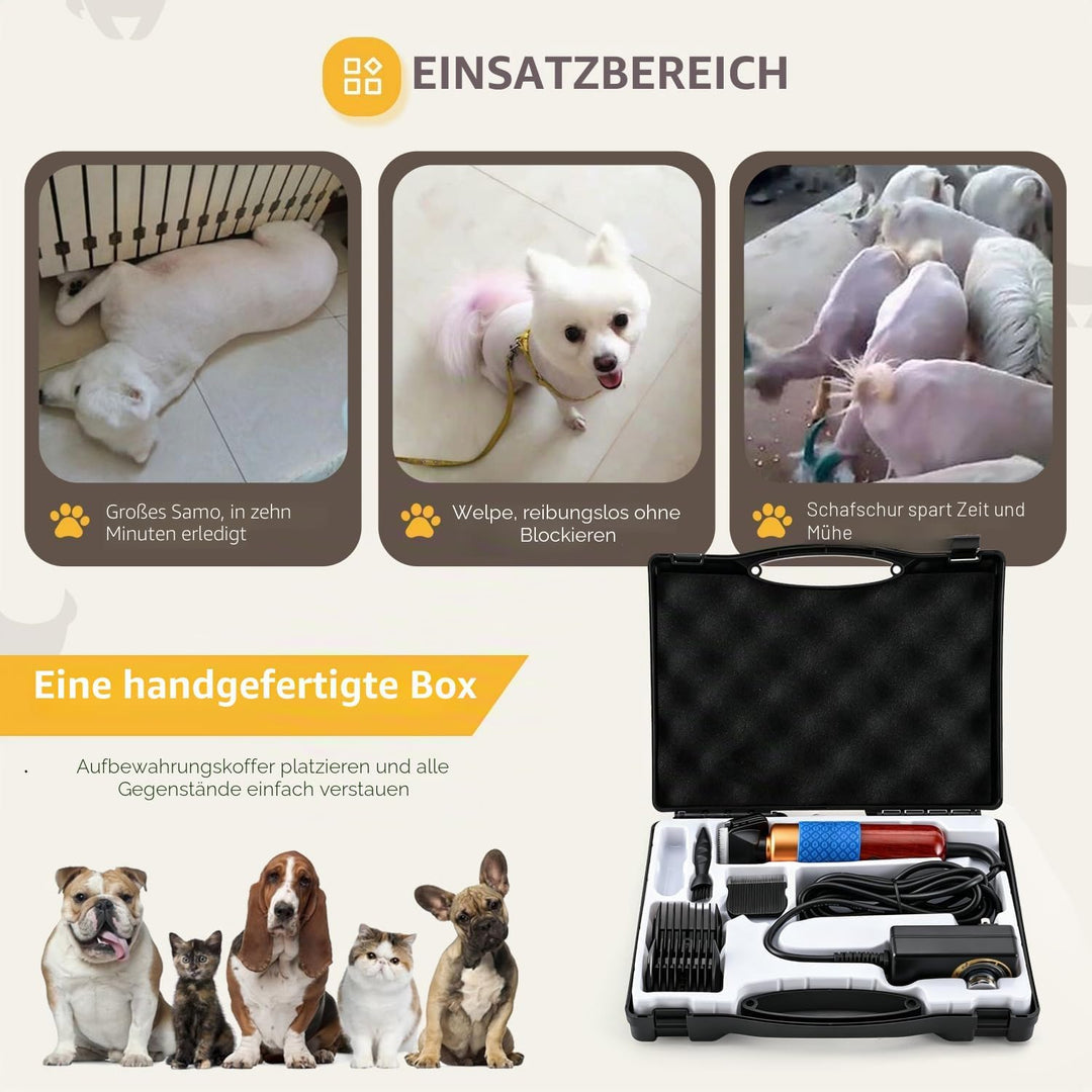 CGOLDENWALL 200W Hundeschermaschine Leise Profi Hund Katze Tierhaarschneider mit 3m Kabel, einstellb