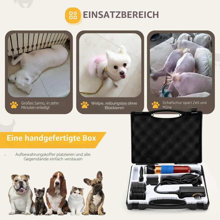 CGOLDENWALL 200W Hundeschermaschine Leise Profi Hund Katze Tierhaarschneider mit 3m Kabel, einstellb