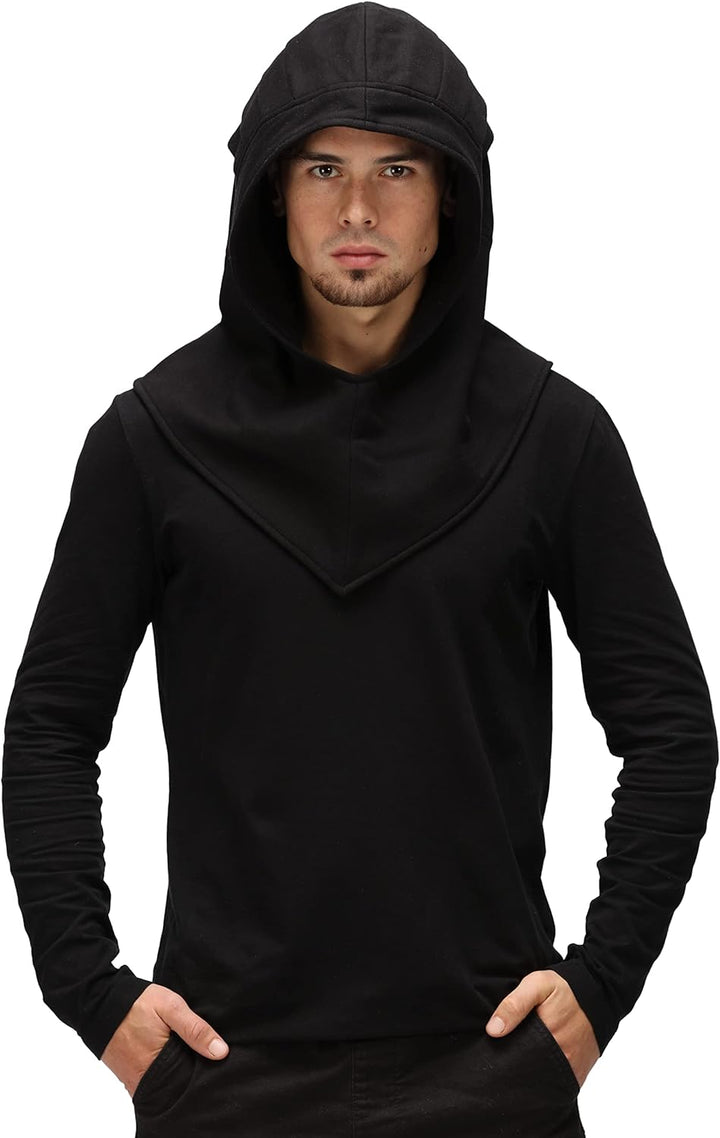 Mortal Ninja Black Combat Hood Samurai Maske Skorpion Kostüm Sub Zero Cosplay .., Schwarz , One size