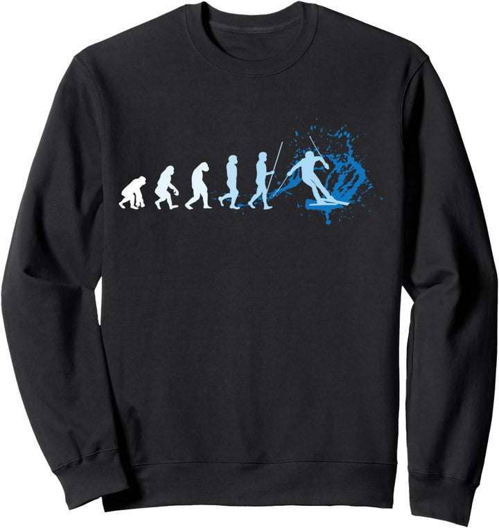 Evolution Skifahren lustiges Geschenk Wintersport Skifahrer Sweatshirt