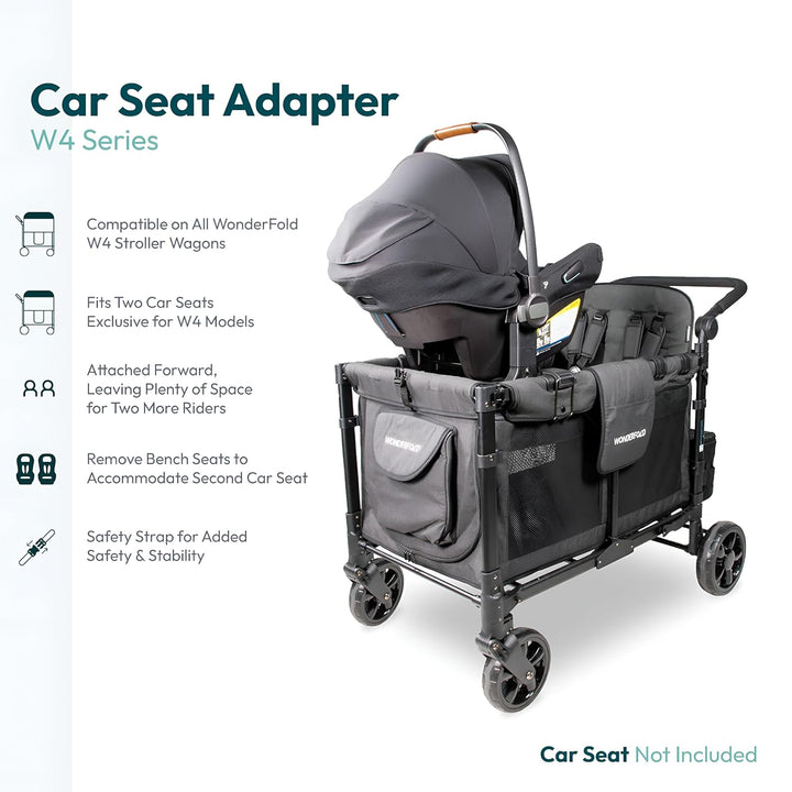 WonderFold KinderVan W2 Serie Autositz-Adapter: Sichere Befestigung der Babyschale für Baby und ein