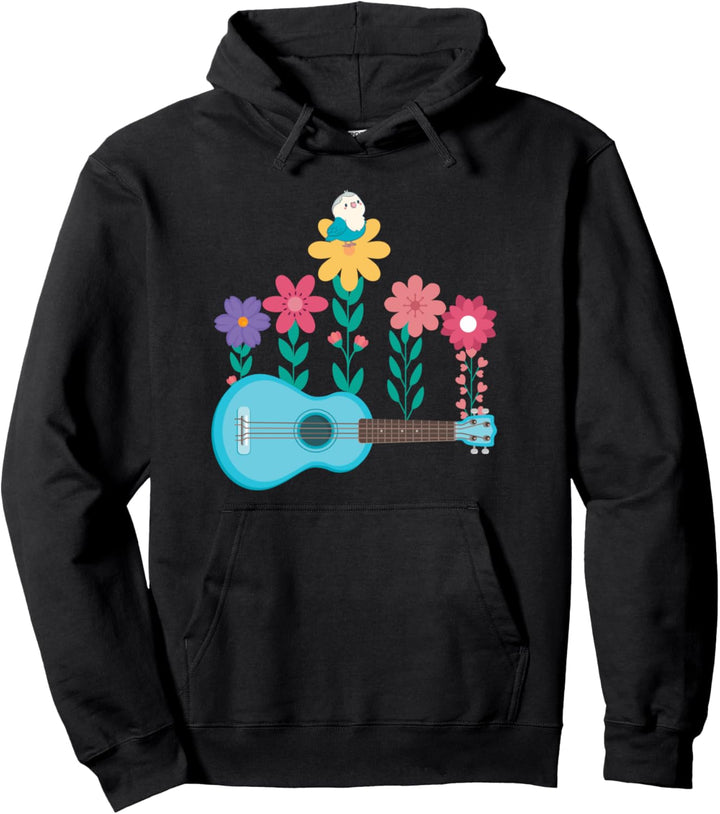 Blumen Musikinstrument Gitarrist Uke Musik Akustik Pullover Hoodie