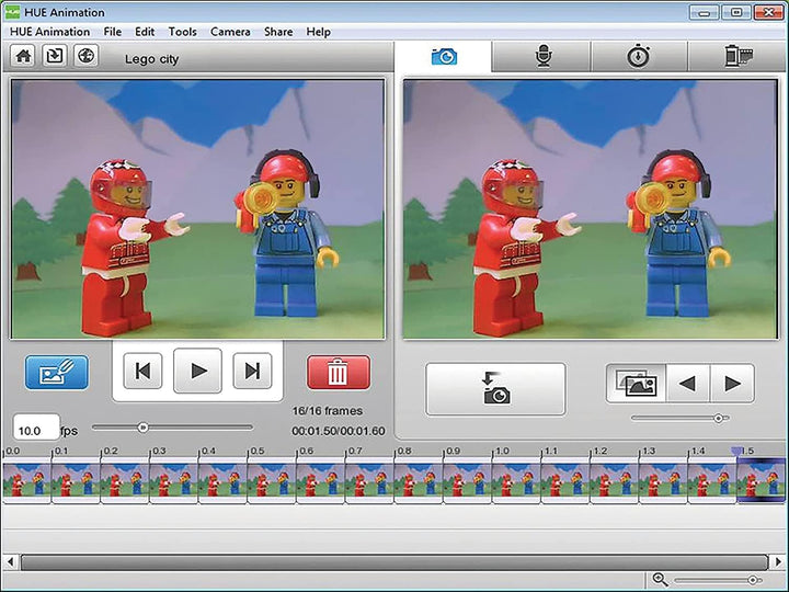 HUE Animation Studio: Komplett-Set Stop Motion Animation für Windows/macOS (Kamera in Grün mit Trage