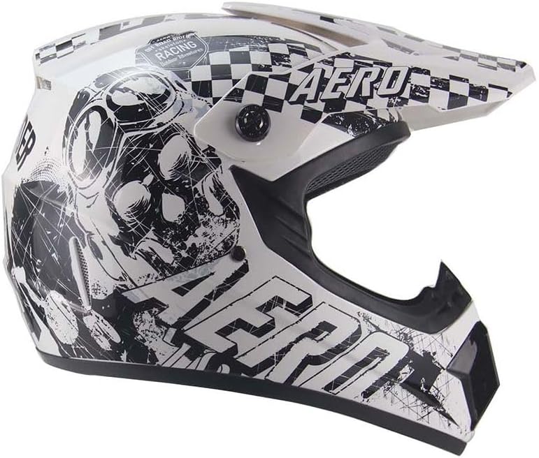 Kinder Crosshelm Skeleton AHP – Motorradhelm für Kinder, ABS-Schale, robuster Kinderhelm für Downhil