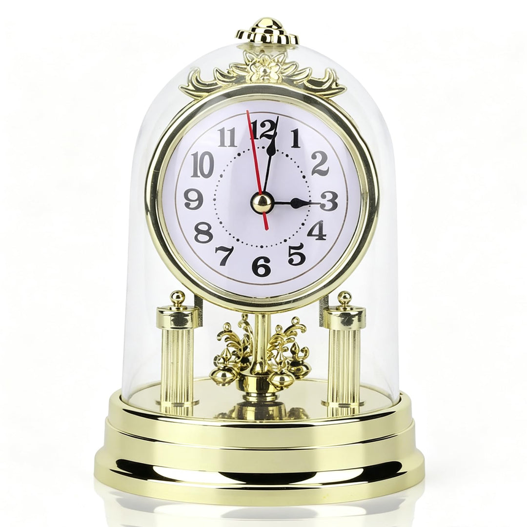 HERCHR Tischuhren Uhr, Europäische Retro Stil Wohnzimmer Uhr, Antike Stille Tischuhr Im Europäischen
