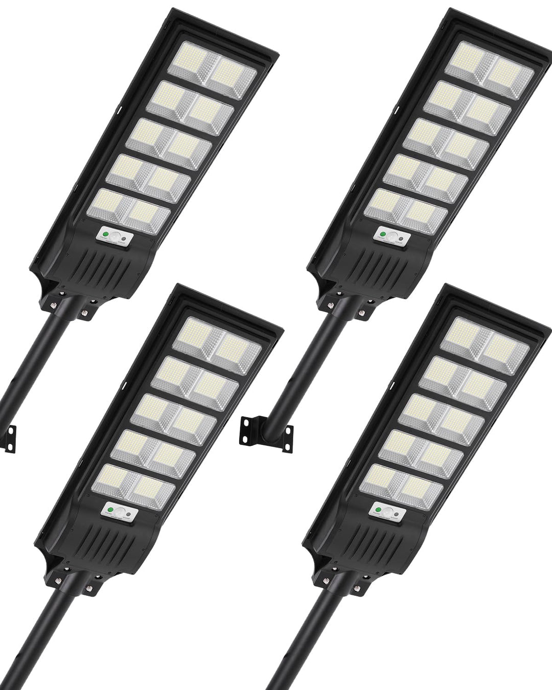 500W Solar Strassenlaterne, 6500K LED Strahler mit Bewegungsmelder Sensor, 4 Stück Solarlampen Stras