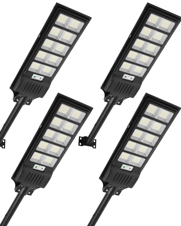 500W Solar Strassenlaterne, 6500K LED Strahler mit Bewegungsmelder Sensor, 4 Stück Solarlampen Stras