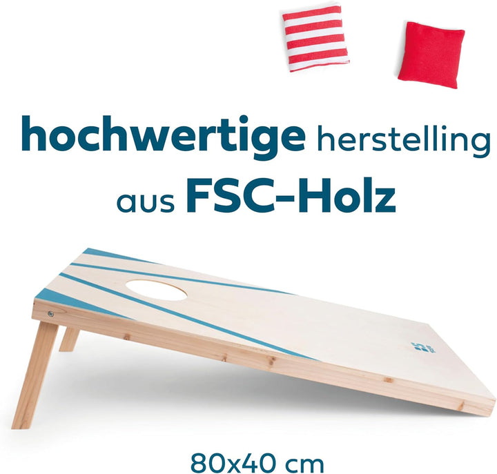 BS Toys Cornhole Spiel für Garten - Wurfspiel für Draussen - Holz Konstruktion - Spass für die ganze