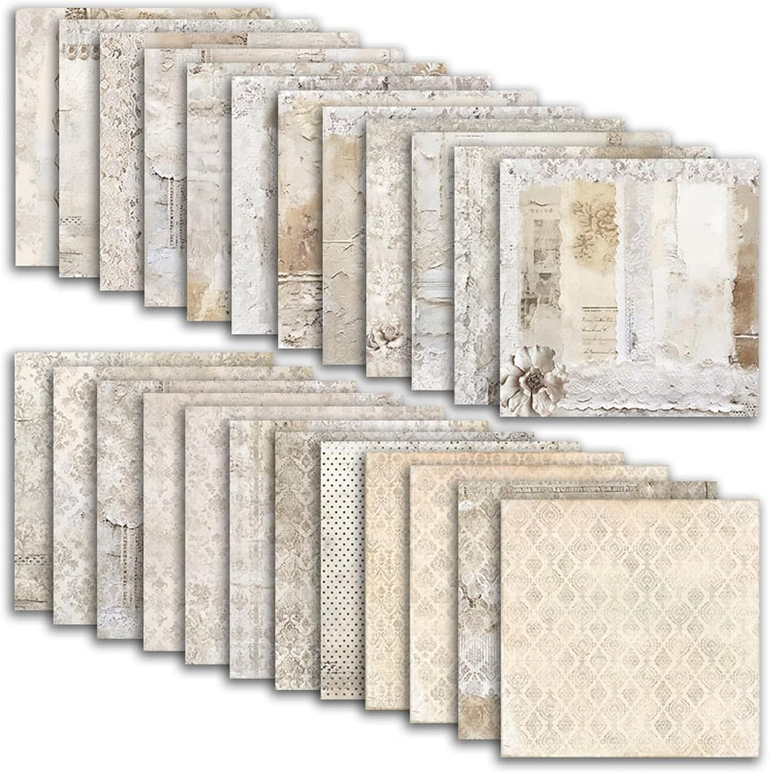Scrapbook Papier Vintage Scrapbook Bastelpapier mit Blumen Muster, 24 Blatt Doppelseitiges Scrapbook