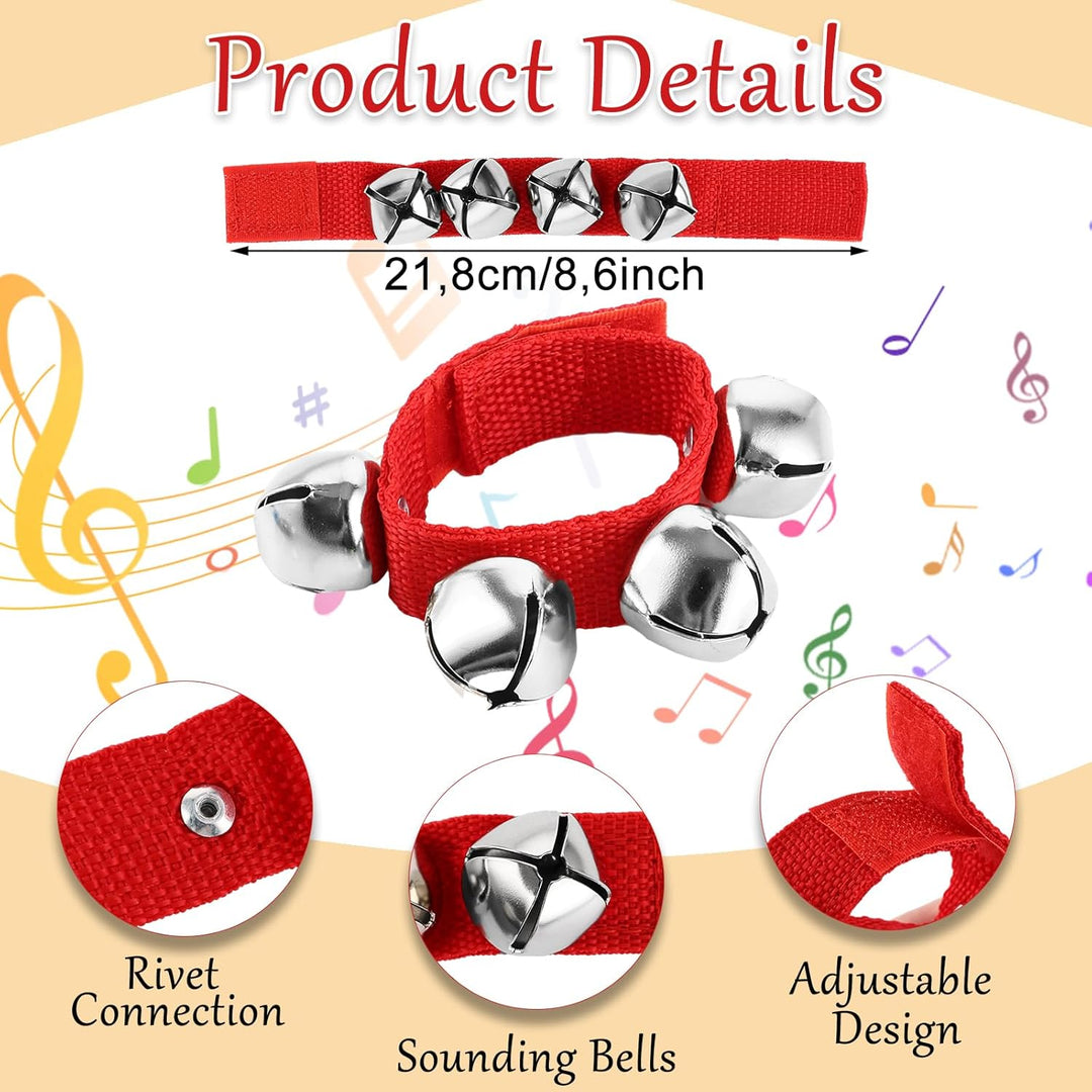 MIVIDE 21er Set Glocken Band für Arme & Füsse, 7 Farbe Schellenarmband, Handgelenk Glockenband mit 4