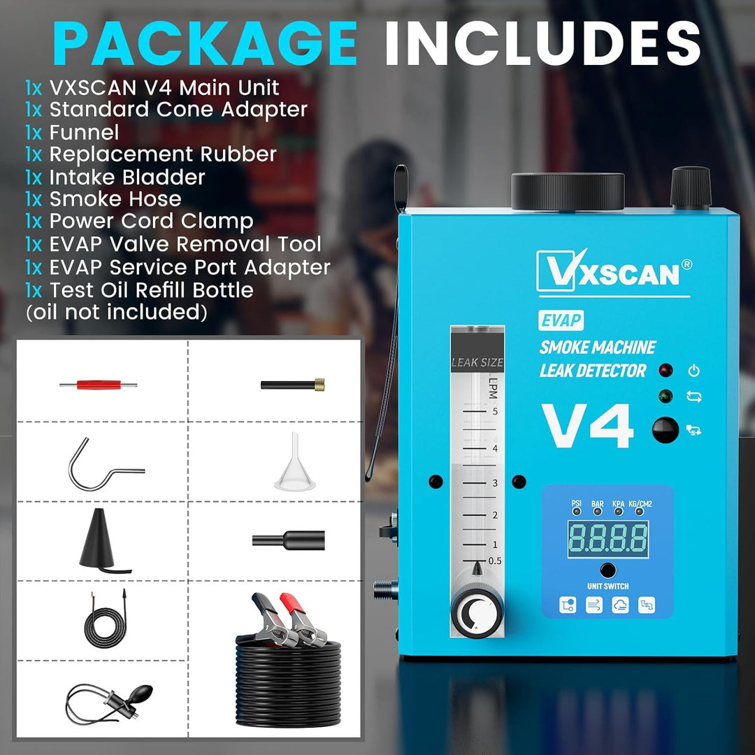 12V Nebelmaschine KFZ Rauchmaschine Lecksuchgerät EVAP mit Digitalem Druckmesser & Luftmengenmesser
