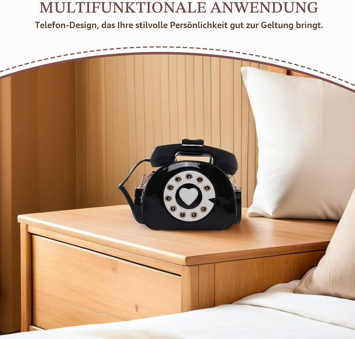 VALICLUD Umhängetasche Telefon Geformte Handtasche Retro Top Griff Tasche Neuheit Geldbörse für Frau