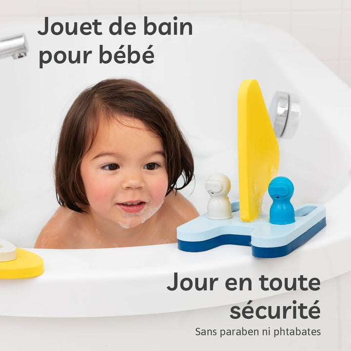 Quut Puzzle Friends Wegsegeln - Baby-Badespielzeug ab 10 Monaten - Baby-Badespiele - Fördert Motorik