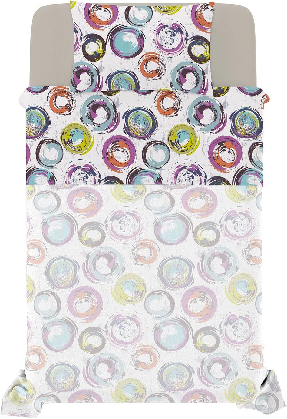 Fantasy Italian Bed Linen Bettwäsche, Cerchi Astratti, Kleine doppelte, Mikrofaser, abstraktes Zirke