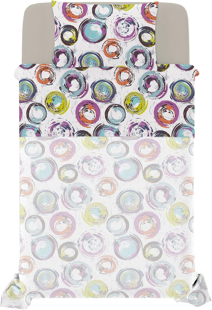 Fantasy Italian Bed Linen Bettwäsche, Cerchi Astratti, Kleine doppelte, Mikrofaser, abstraktes Zirke