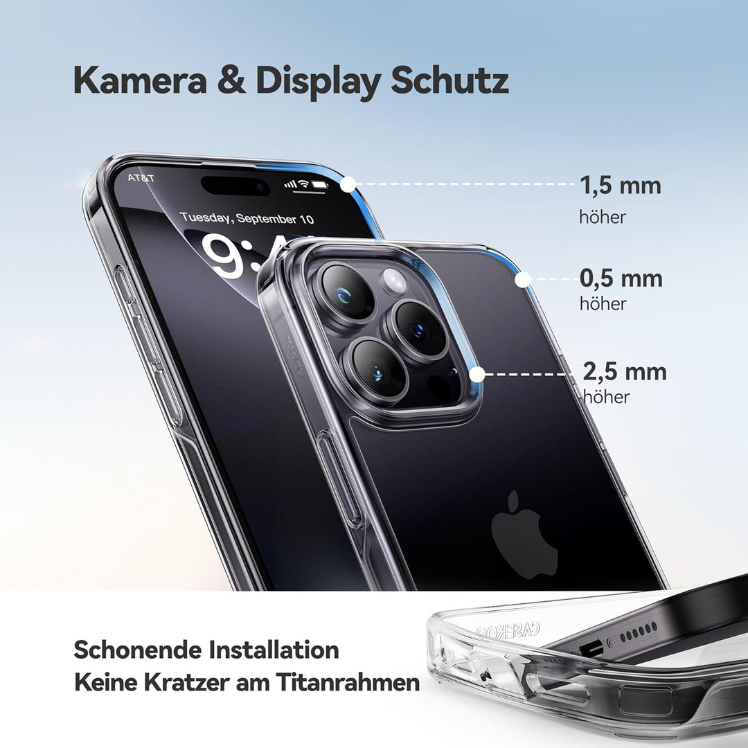 CASEKOO 2025 Neu Crystal Clear Speziell für iPhone 16 Pro Max Hülle [Nie Vergilbung] [Unzerstörbarer