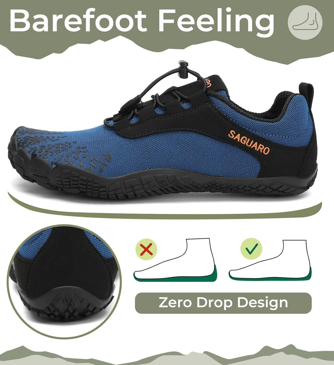 SAGUARO Unisex Barfussschuhe Schnell Trocknend Barfussschuhe Badeschuhe Traillaufschuhe for Outdoor