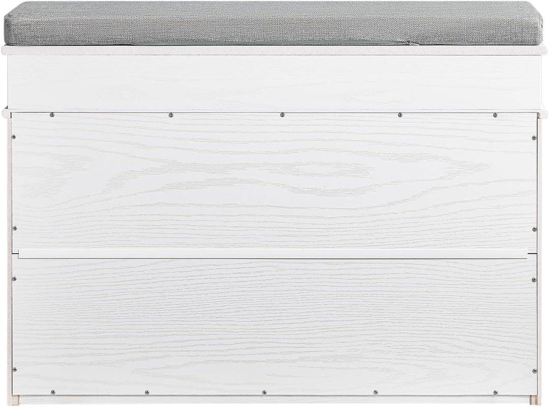 SoBuy Schuhbank mit Sitzkissen Stauraum Schuhschrank Schuhregal schmal platzsparende Sitzbank mit St