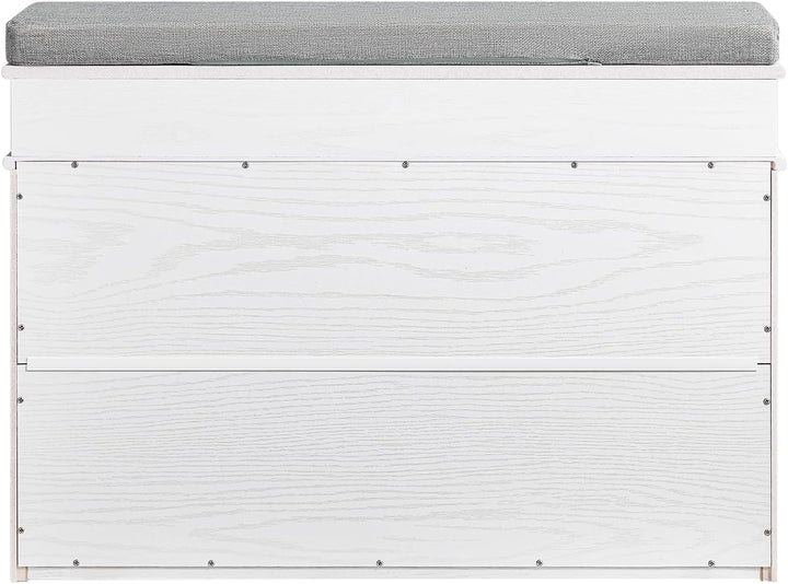 SoBuy Schuhbank mit Sitzkissen Stauraum Schuhschrank Schuhregal schmal platzsparende Sitzbank mit St