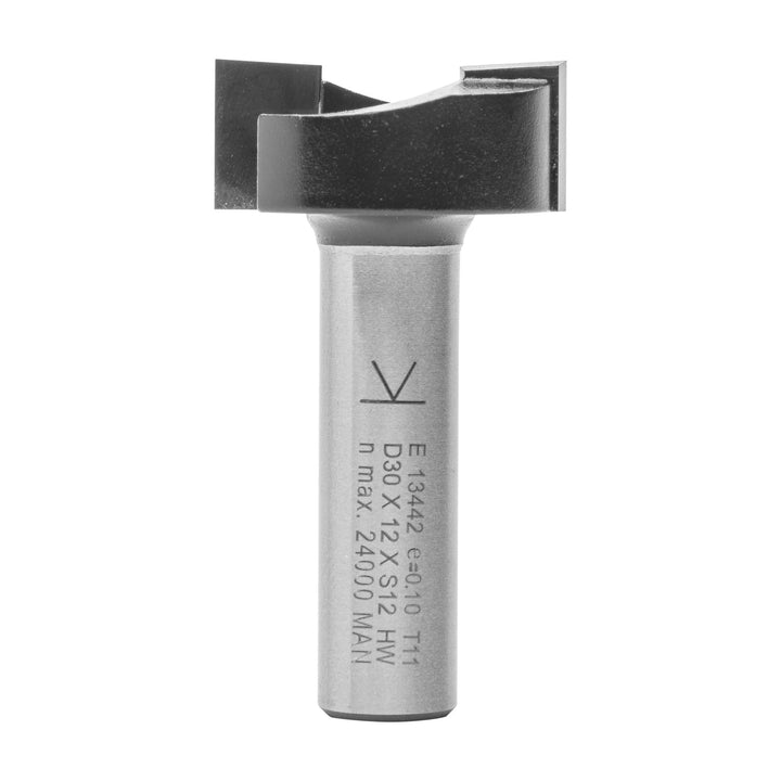 ENT 13442 Planfräser HW, Schaft (S) 12 mm, Durchmesser (D) 30 mm, NL 12 mm, SL 40 mm, GL 52 mm SL=30