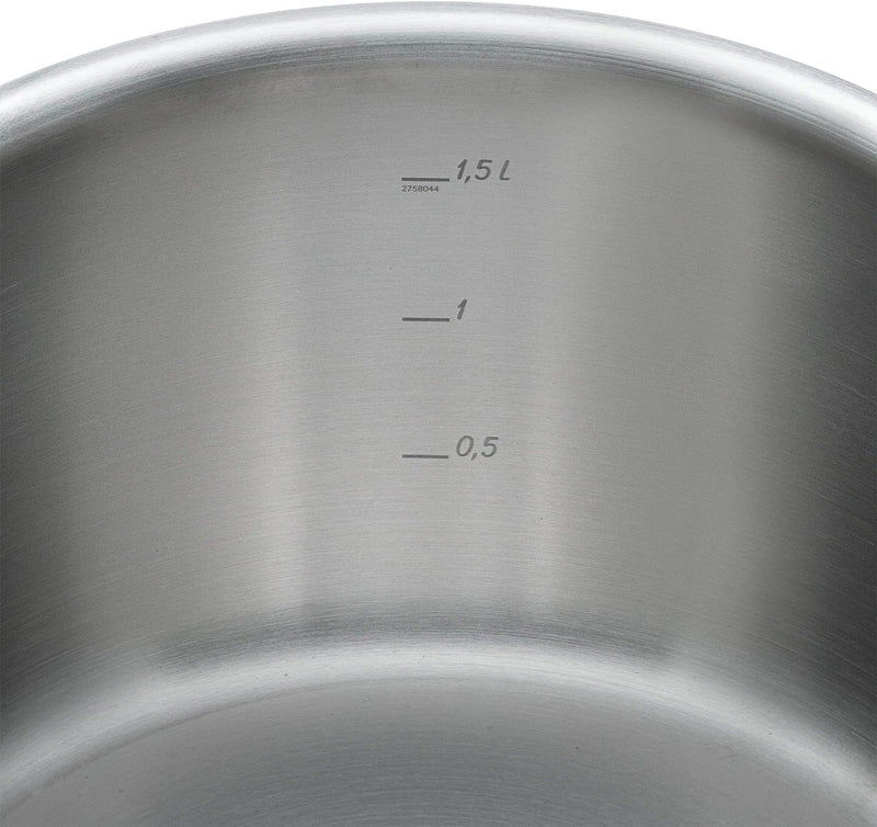 WMF Comfort Line Stielkasserolle 16cm mit Deckel, Kochtopf klein 1,4l, Milchtopf Induktion, Cromarga