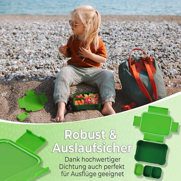 My Vesperbox - Mini Lite Set – Bento Box &amp; Trinkflasche 500ml – Lunchbox mit variablen Fächern – Bro
