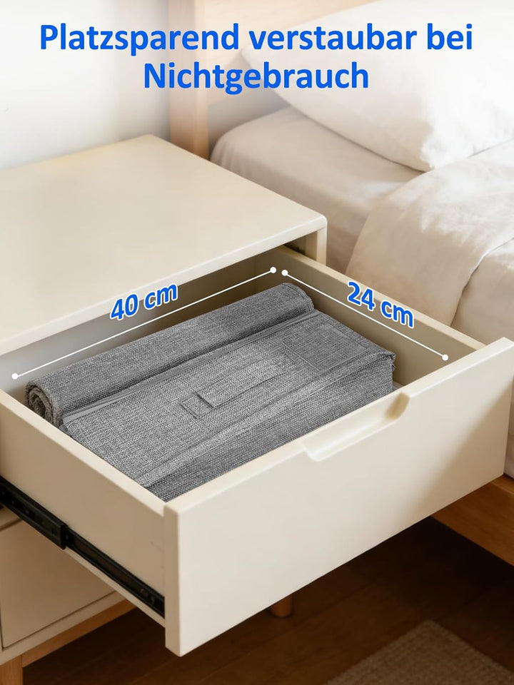 Unterbett-Aufbewahrungsbox flach 85 x 40 x 10 cm, Leinen mit PP-Innenverstärkung, 2-Wege-Reissversch